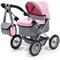 Bayer: Trendy Baby Doll Pram with Adjustable Handle, Foldable Pink/Grey Stroller for Dolls